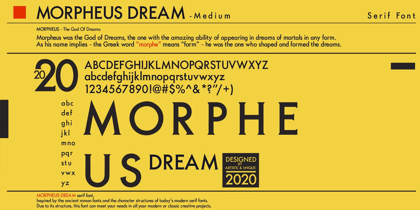 Ejemplo de fuente Morpheus Dream Medium
